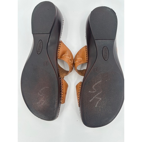 Airstep Leather Sandals Slides Comfort Casual Brown‎ Shoes - Picture 9 of 10